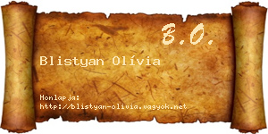 Blistyan Olívia névjegykártya